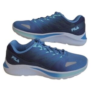 FILA Memory Foam Sequence 2 Running Shoe Lace Up Low Top Mesh Athletic Logo Heel